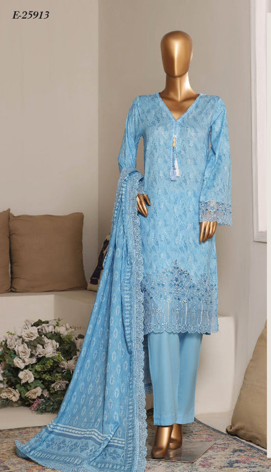Riwayat | Stitch 3 Pc Premium Embroidered Lawn Collection
