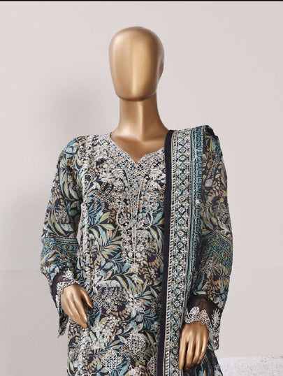Bin Saeed | Stitch 3 PC Embroidered Lawn with Embroidered Dupatta Collection