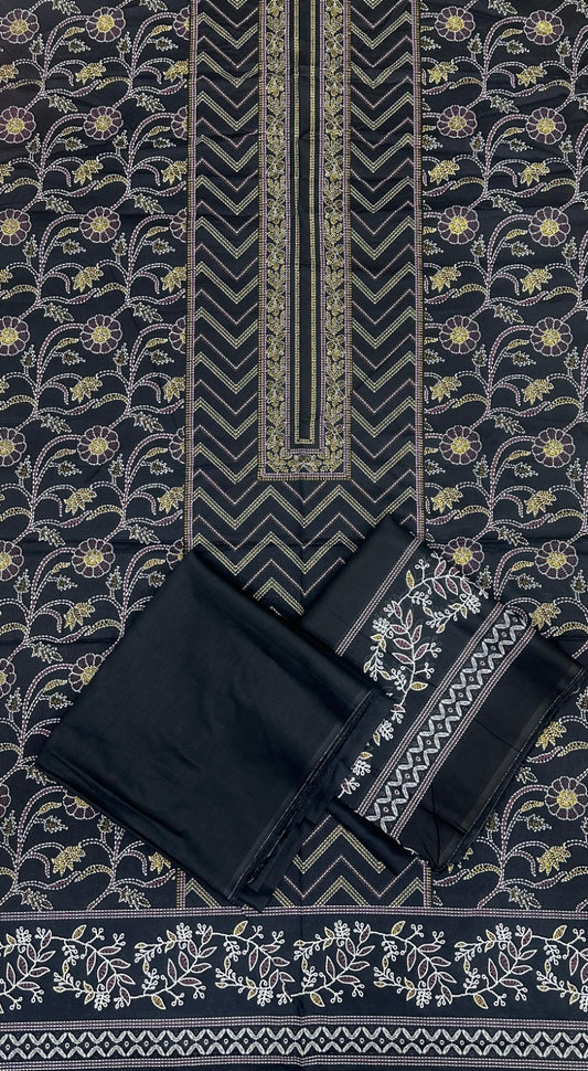 Riwayat | Unstitch 3 Pc Printed Gold Paste Collection