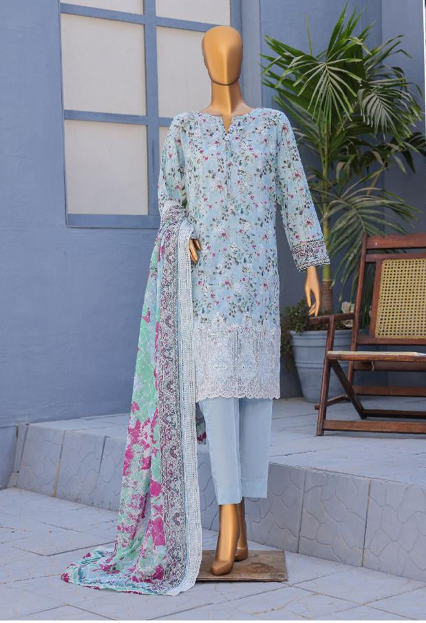 HZ  |  Unstitch 3 Pc Embroidered Lawn Collection