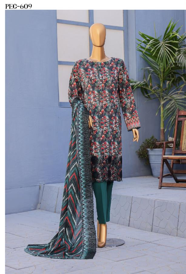 HZ  |  Unstitch 3 Pc Embroidered Lawn Collection