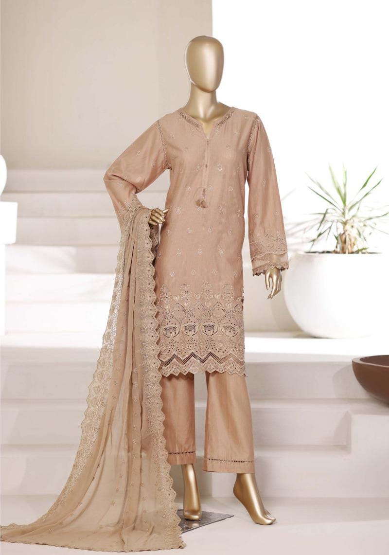 Sada Bahar | Stitch 3 Pc Chikankari Suit featuring 3D laser cut work