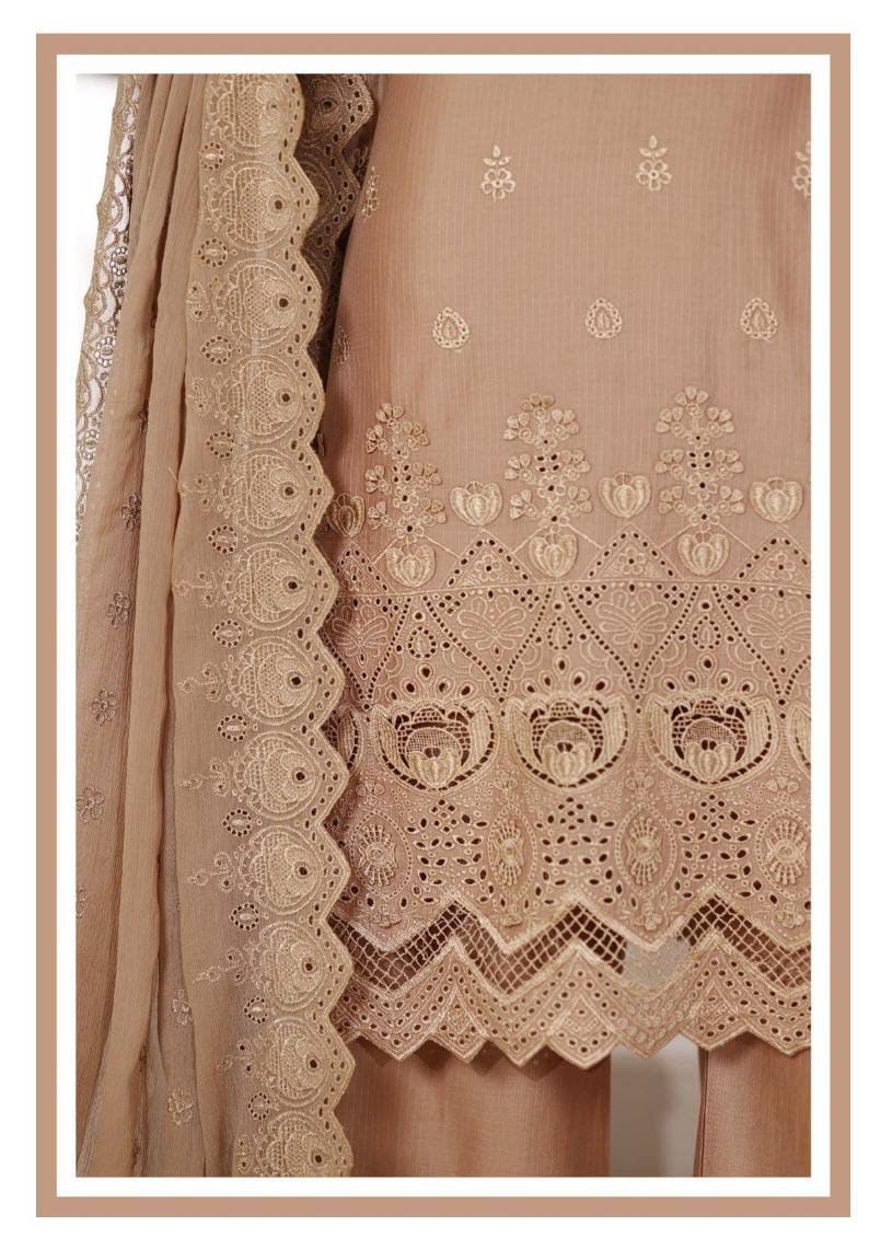 Sada Bahar | Stitch 3 Pc Chikankari Suit featuring 3D laser cut work