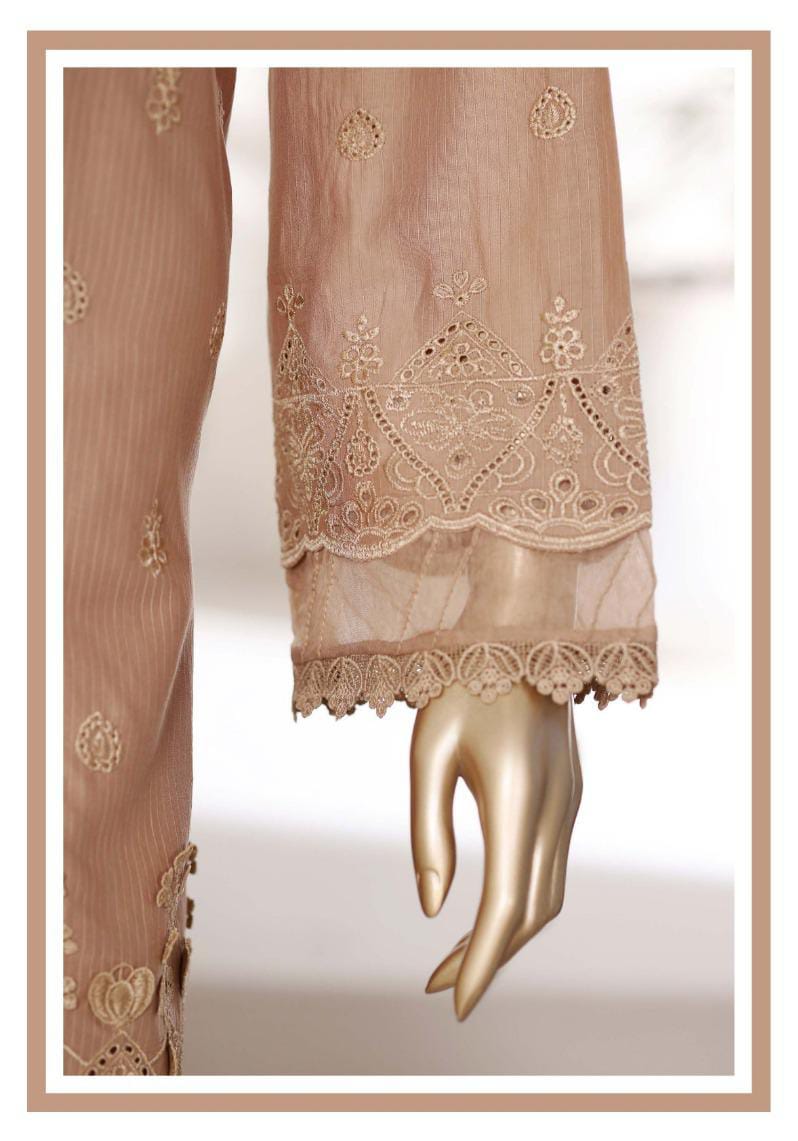 Sada Bahar | Stitch 3 Pc Chikankari Suit featuring 3D laser cut work