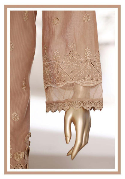 Sada Bahar | Stitch 3 Pc Chikankari Suit featuring 3D laser cut work
