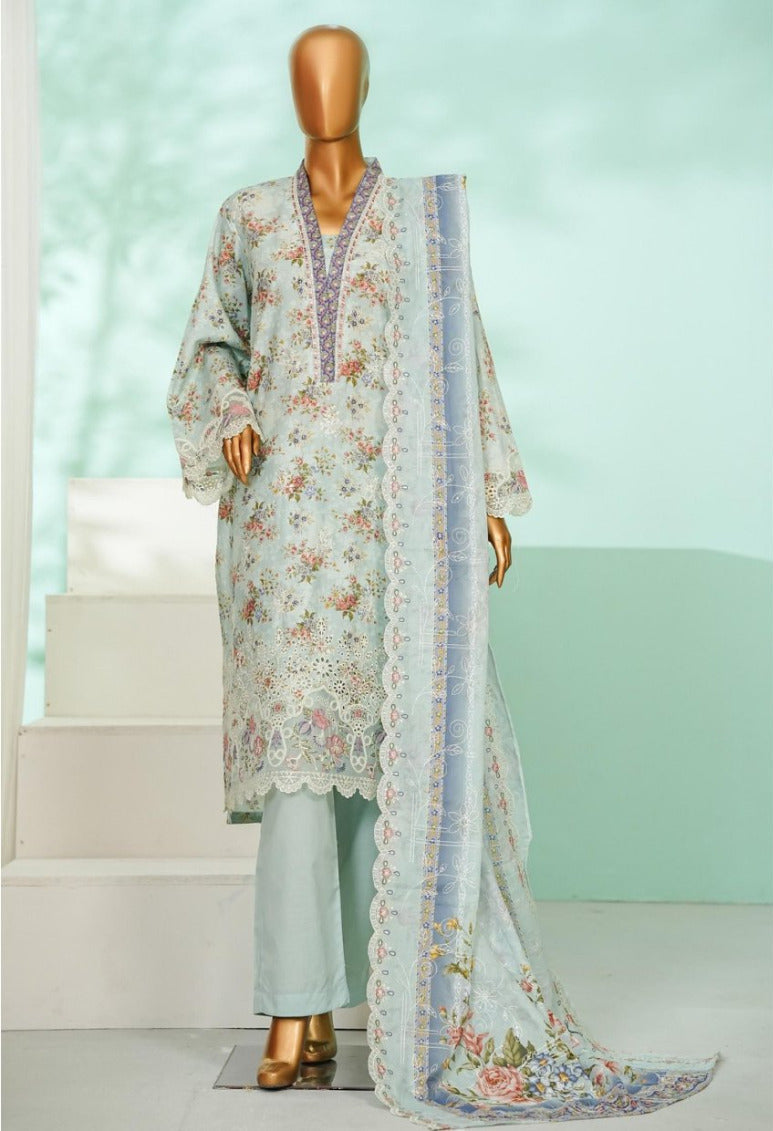 Bin Saeed  | Stitch 3 Pc Luxury Applique Kari & Laserkari Embroidered Lawn  Collection