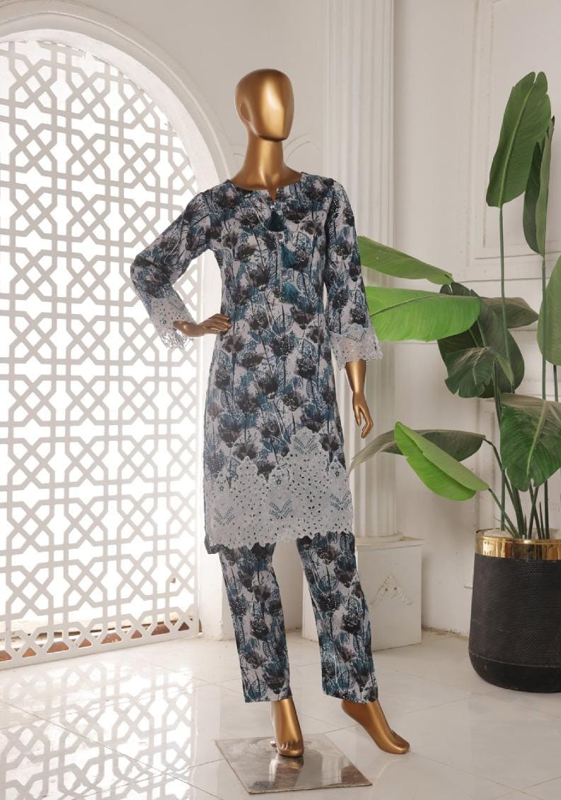 Riwayat | Stitch 2 PC Embroidered Laser Cut Work Collection
