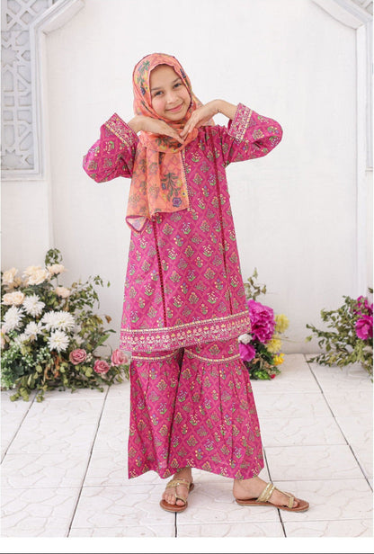 Guriya Suntex Kidz | Stitch 3 Pc Embroidered Lawn – Eid Signature Collection