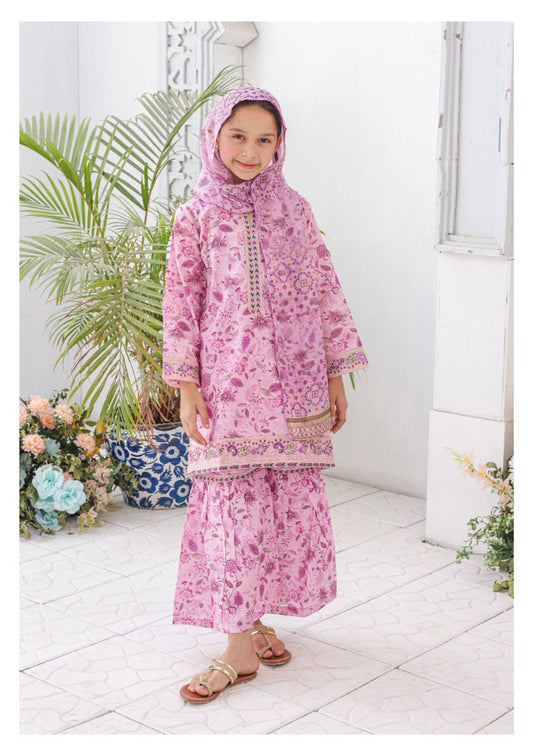 Guriya Suntex Kidz | Stitch 3 Pc Embroidered Lawn – Eid Signature Collection