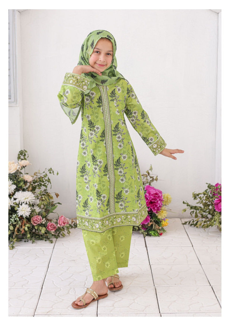 Guriya Suntex Kidz | Stitch 3 Pc Embroidered Lawn – Eid Signature Collection