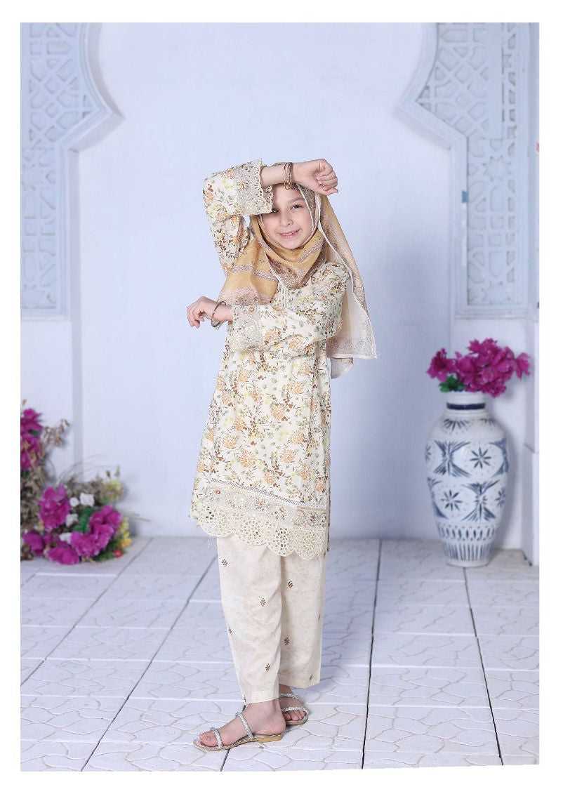 Shifa Kidz by Suntex | Fabrics Stitched 3 Pc Embroidered Lawn