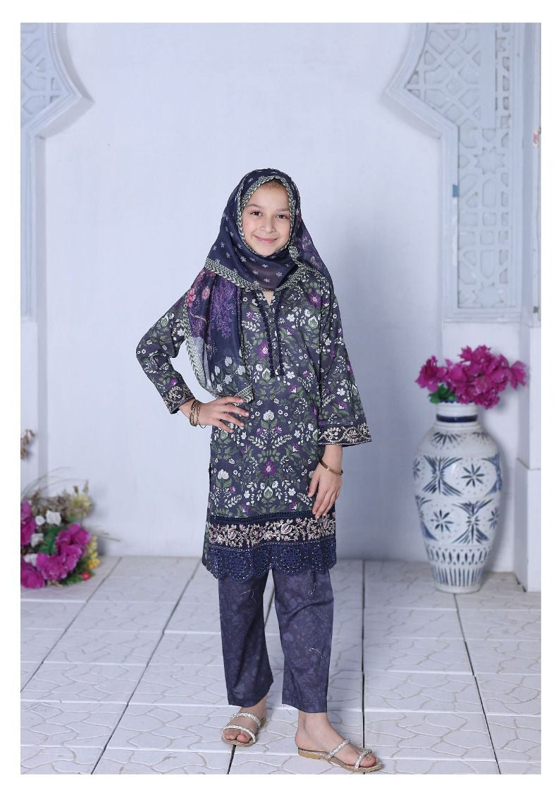 Shifa Kidz by Suntex | Fabrics Stitched 3 Pc Embroidered Lawn