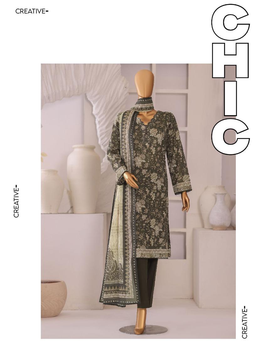 HZ by Platinum | Unstitch 3 Pc Digital Printed Lawn
