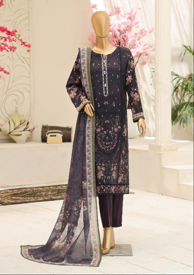 Mehak by HZ | 3 Pc Embroidered Slub Lawn Collection