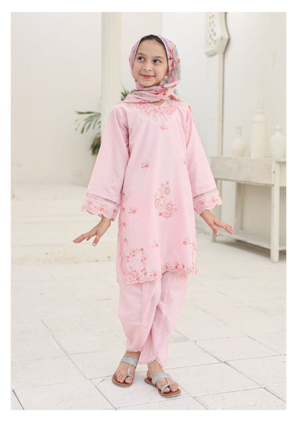 Suntex Fabrics | Shifa Kids Stitched 3 Pc Embroidered Lawn Festive Eid Collection