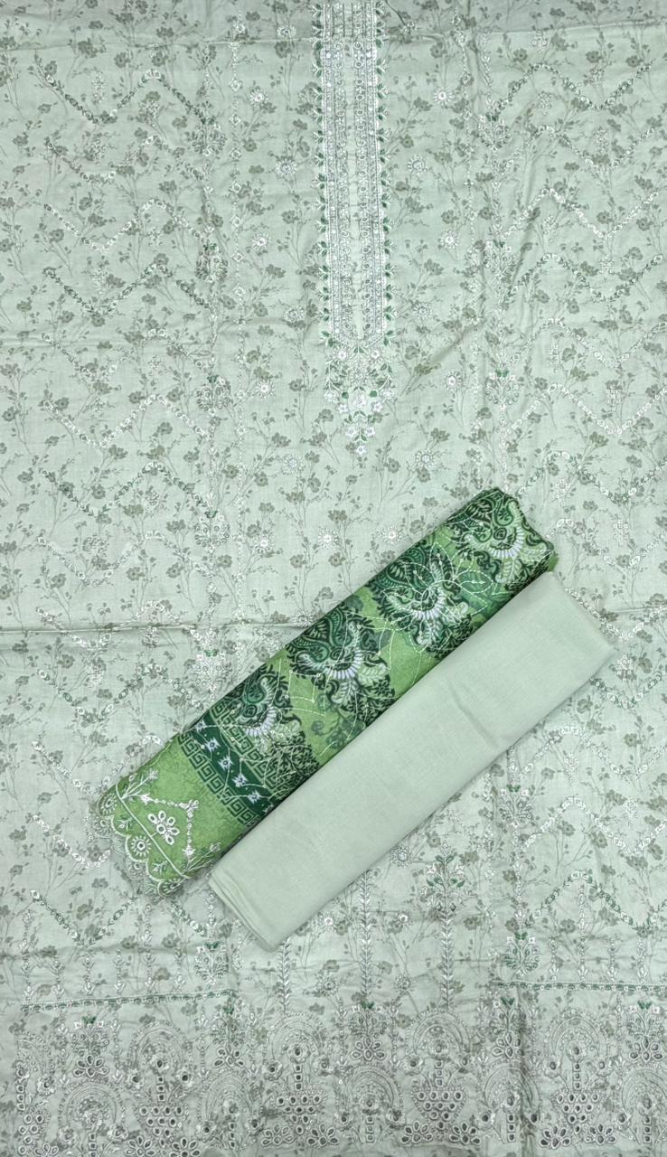 Barerah Fabrics | Unstitched 3 Pc Embroidered Lawn Collection