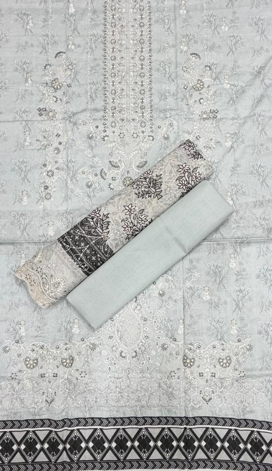 Barerah Fabrics | Unstitched 3 Pc Embroidered Lawn Collection