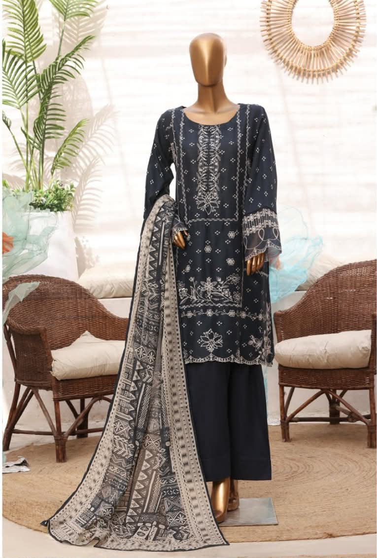 Bin Saeed | stitched 3 Pc embroidered lawn collection