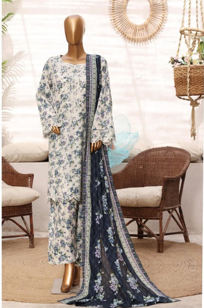 Bin Saeed | stitched 3 Pc embroidered lawn collection