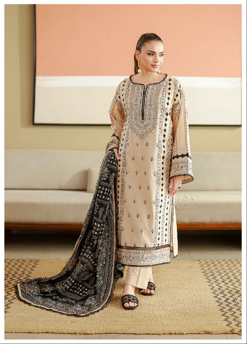 ZELLBURY | Unstitched 3 Piece Embroidered Chikankari Collection
