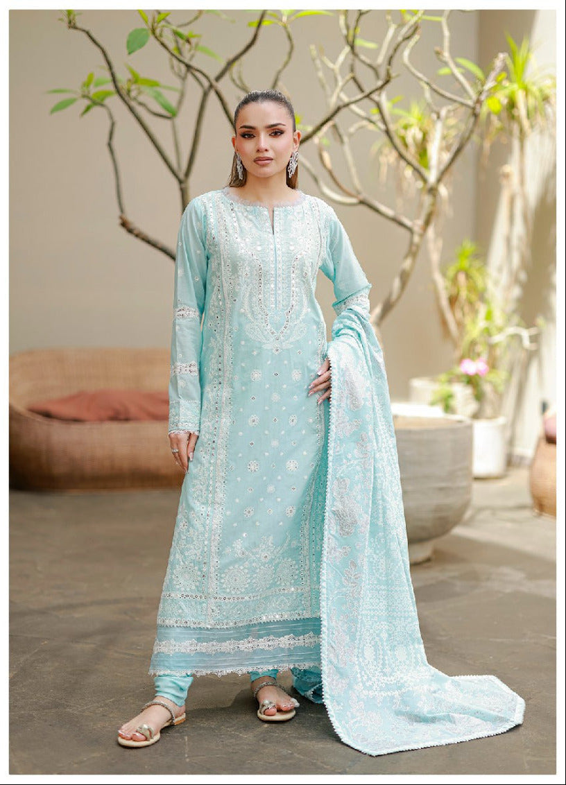 ZELLBURY | Unstitched 3 Piece Embroidered Chikankari Collection