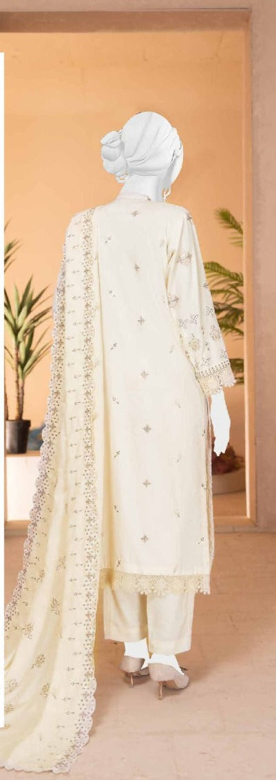 Deda Zaib | Premium Winter Collection by ABC – 3PC Unstitched Embroidered Winter Dress