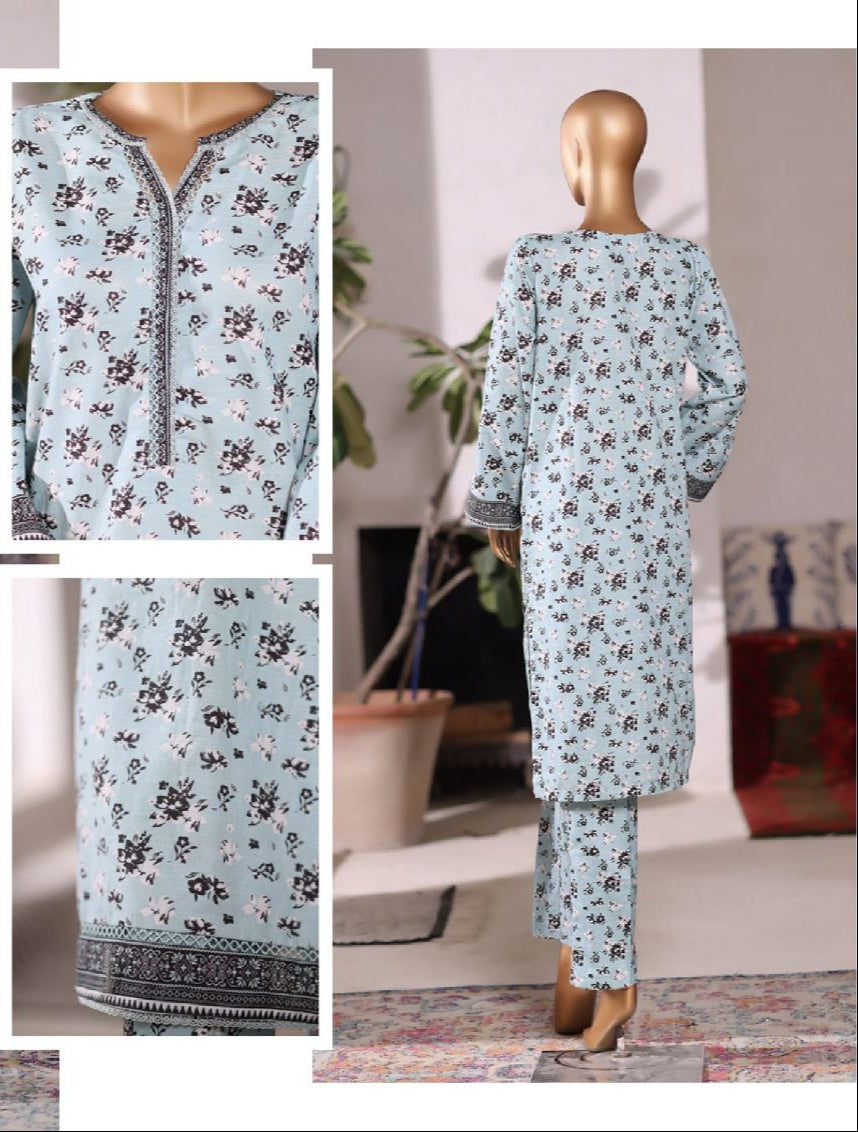 Bin Saeed Printed Khaddar Co-Ords Stitched Collection – 2PCS