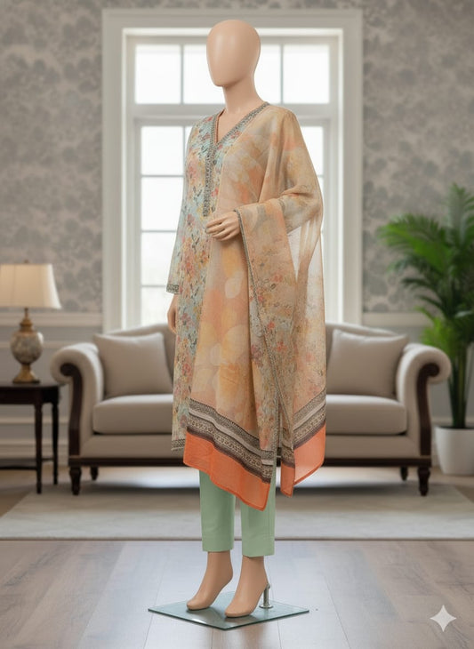 Bin Saeed | Stitched 3pc Printed Cotton Collection
