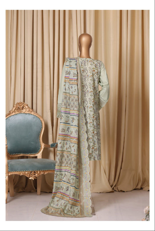 Bin Saeed | Stitched 3pc Luxury Embroidered Cotton Collection