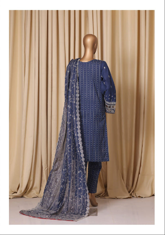 Bin Saeed | Stitched 3pc Luxury Embroidered Cotton Collection