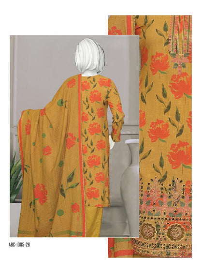 Bismil by ABC | Unstitched 3 Pc Embroidered Slub Collection