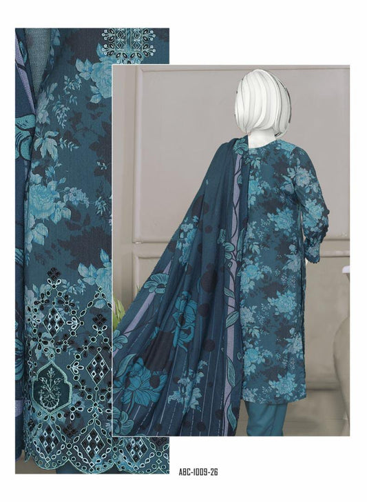 Bismil by ABC | Unstitched 3 Pc Embroidered Slub Collection