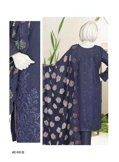 Zahay Naseeb by ABC Fabric | Unstitch 3 Pc  Embroidered Winter Zarri Collection