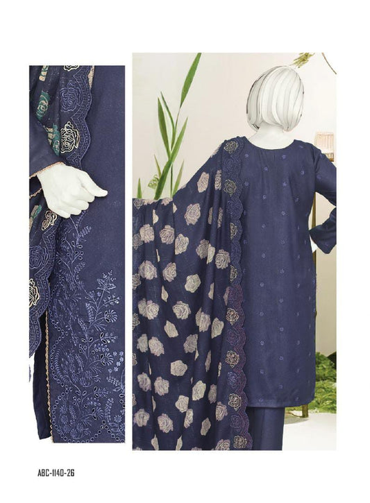 Zahay Naseeb by ABC Fabric | Unstitch 3 Pc  Embroidered Winter Zarri Collection
