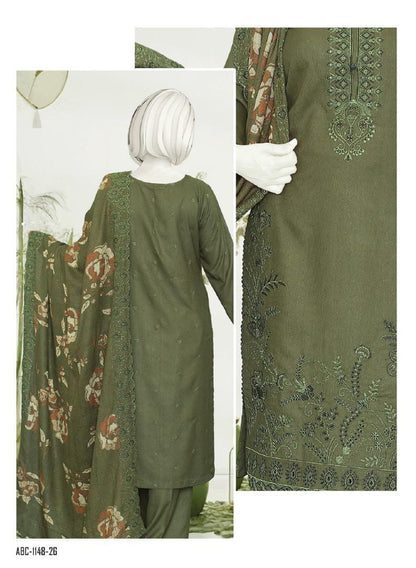 Zahay Naseeb by ABC Fabric | Unstitch 3 Pc  Embroidered Winter Zarri Collection