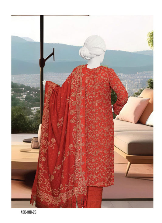 Kashmira by ABC Fabric | Unstitch 3 Pc Printed Winter Zarri Collection