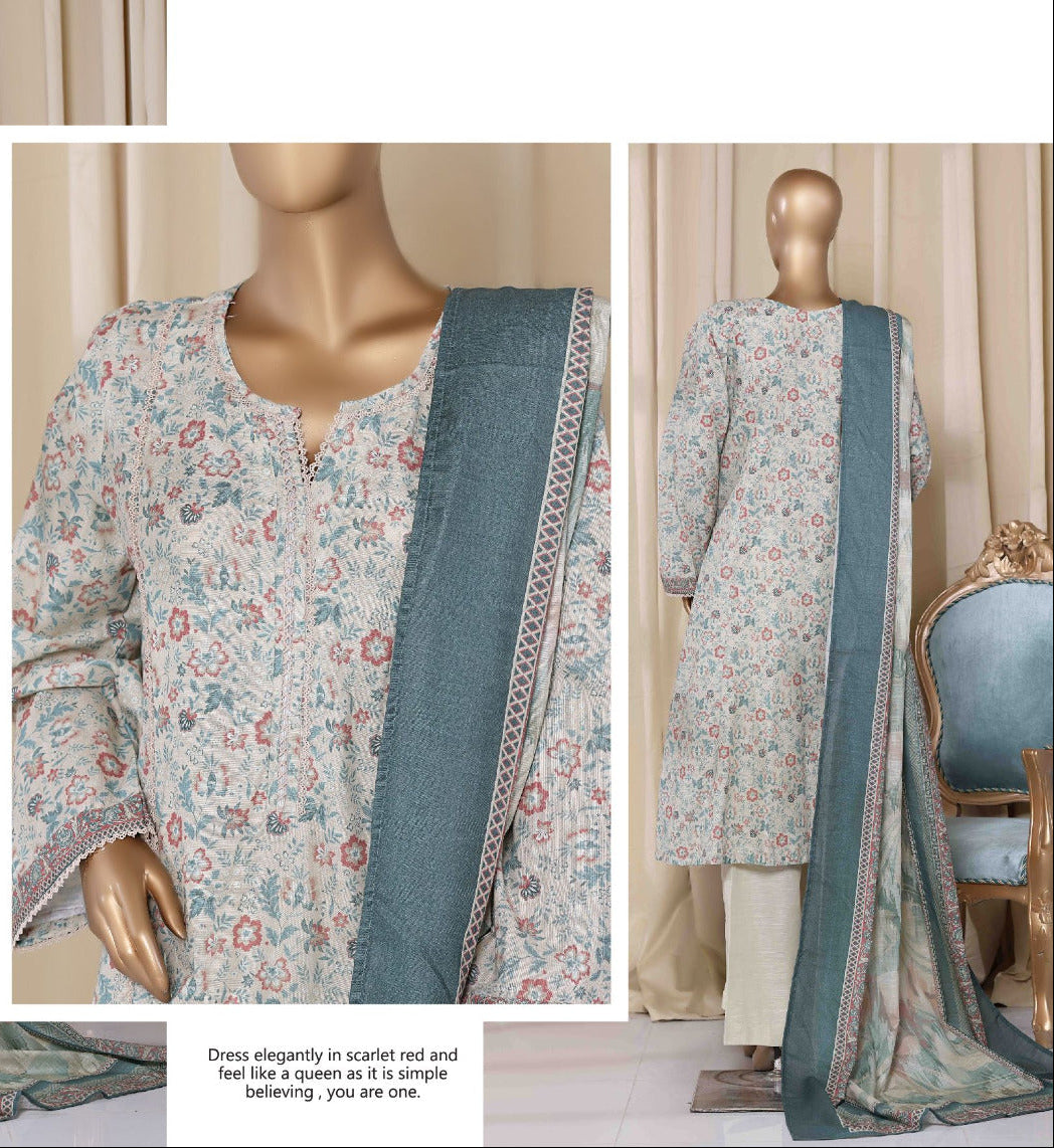 Bin Saeed | Stitched 3PC Printed Khaddar Frock Collection