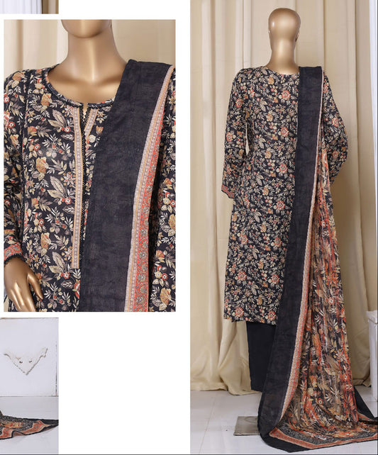 Bin Saeed | Stitched 3PC Printed Khaddar Frock Collection