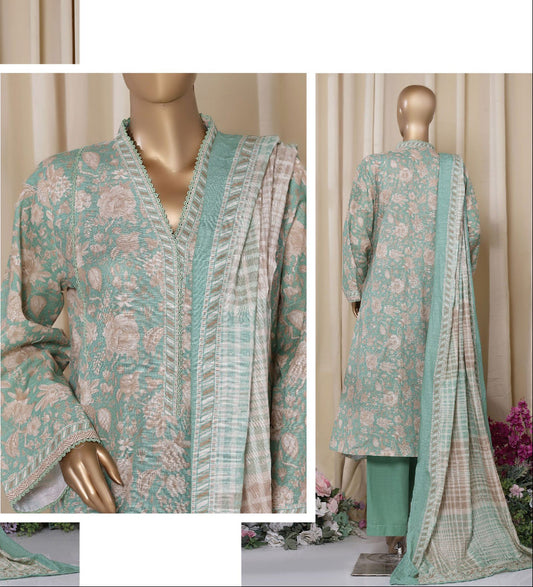 Bin Saeed | Stitched 3PC Printed Khaddar Frock Collection