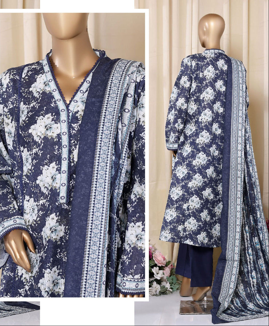 Bin Saeed | Stitched 3PC Printed Khaddar Frock Collection