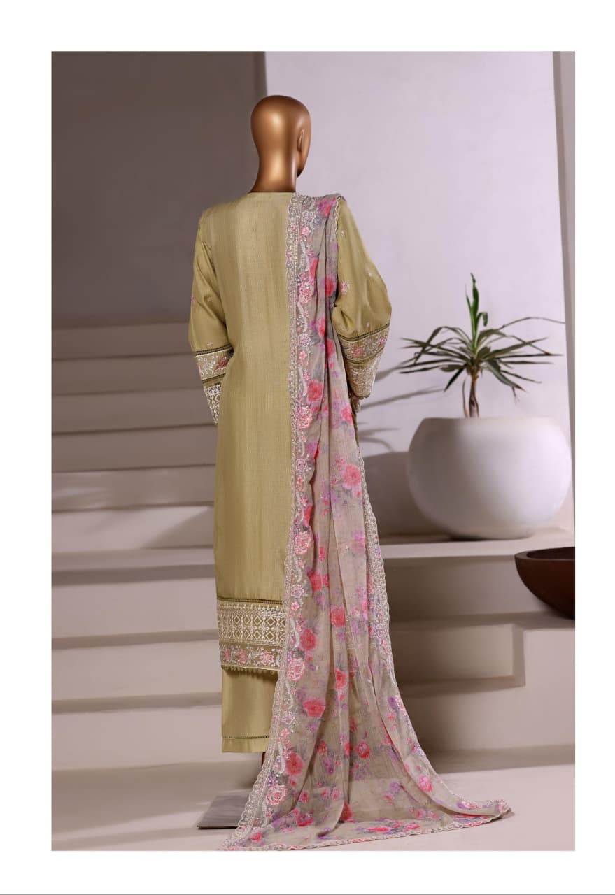 Sada Bahar | Stitched 3 Pc Embroidered Luxury Slub Viscose