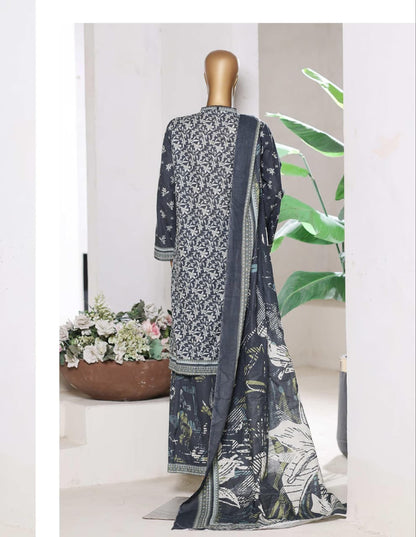 BIN SAEED | Stitch 3 Pc Printed Khaddar With [Flapper Trouser]