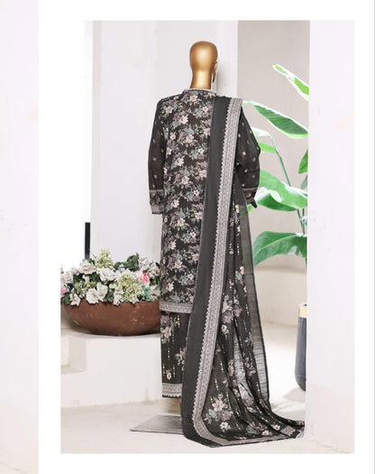 BIN SAEED | Stitch 3 Pc Printed Khaddar With [Flapper Trouser]