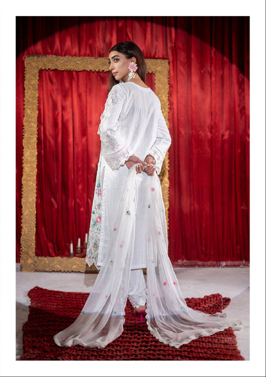 Silwalo | Exclusive Stitched 3 Pc Embroidered Cotton Collection with Chiffon Dupatta – Vol 2