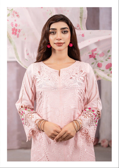 Silwalo | Exclusive Stitched 3 Pc Embroidered Cotton Collection with Chiffon Dupatta – Vol 2