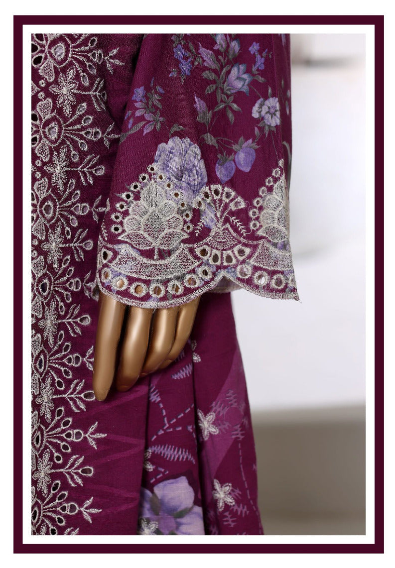 Sada Bahar | Stitch 3 Pc Laser Fusion Chikankari Khaddar Collection