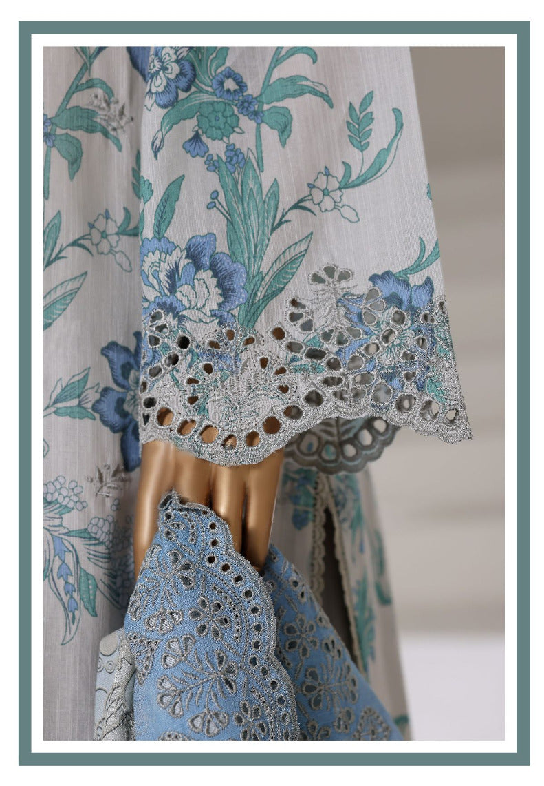 Sada Bahar | Stitch 3 Pc Laser Fusion Chikankari Khaddar Collection