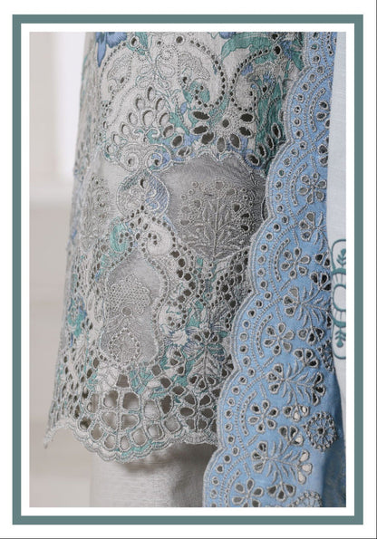 Sada Bahar | Stitch 3 Pc Laser Fusion Chikankari Khaddar Collection