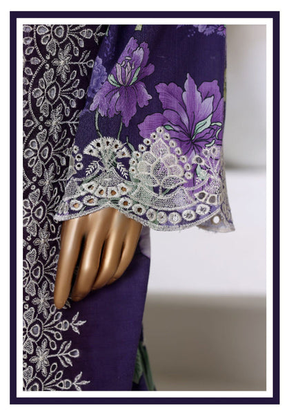 Sada Bahar | Stitch 3 Pc Laser Fusion Chikankari Khaddar Collection