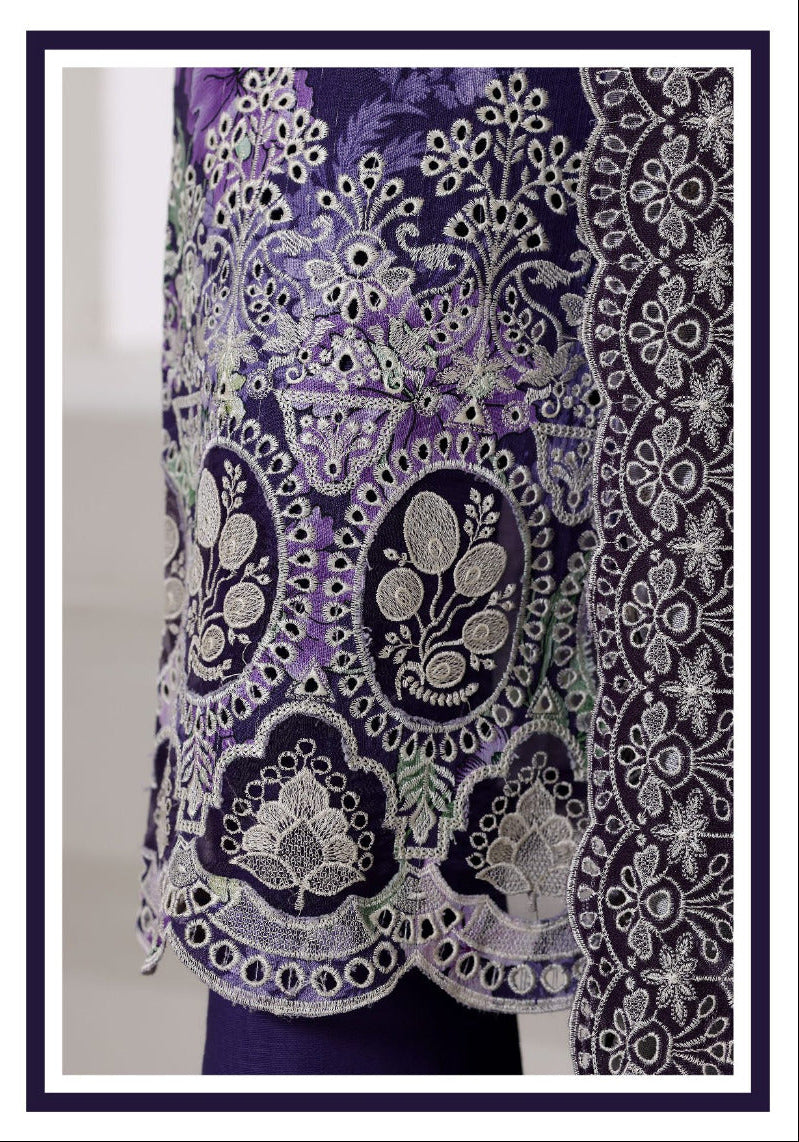 Sada Bahar | Stitch 3 Pc Laser Fusion Chikankari Khaddar Collection